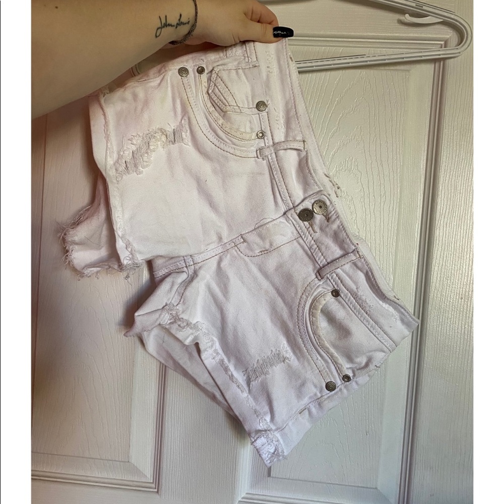 White Jean Shorts